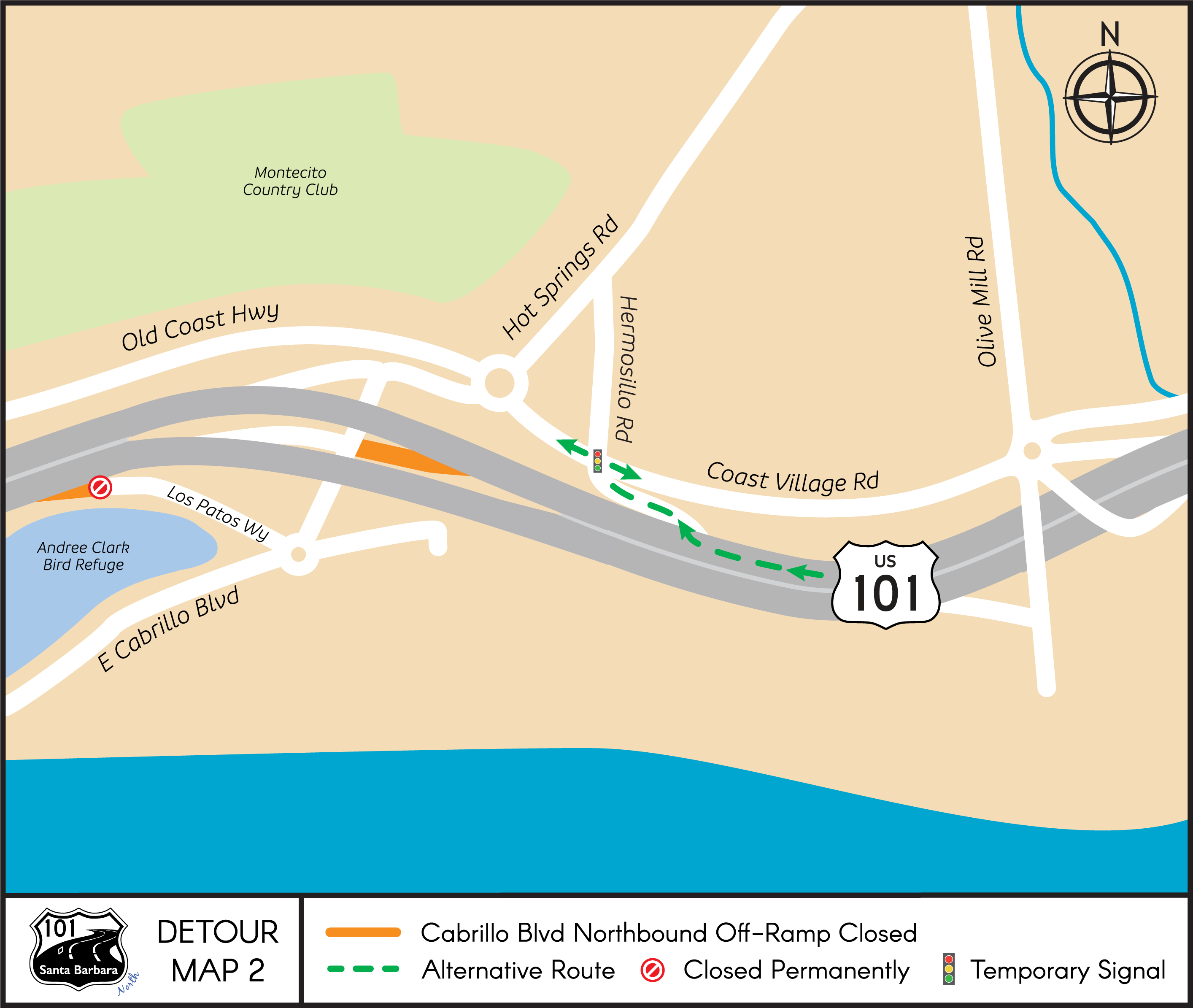 Santa Barbara North Detour Map 2