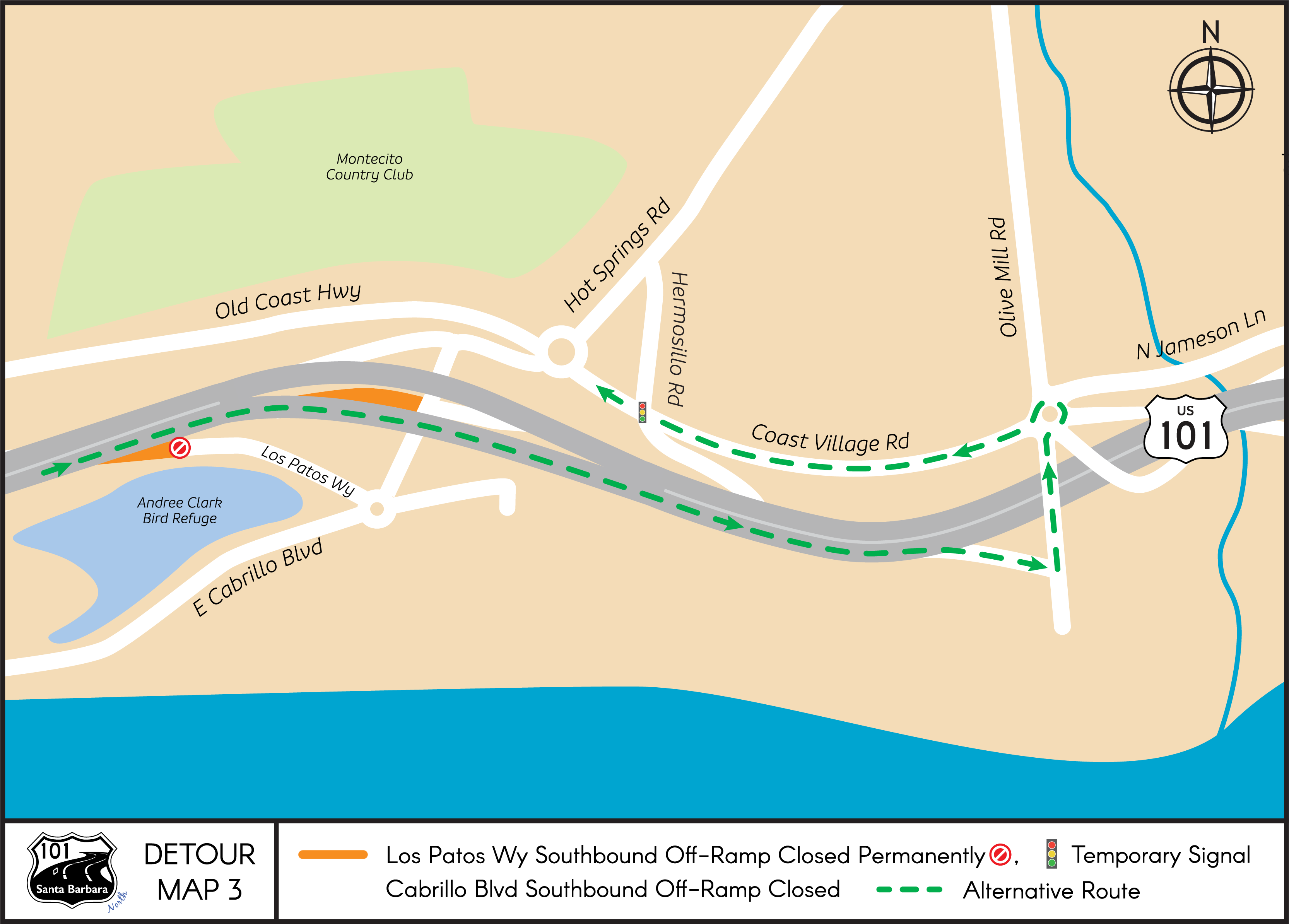 Santa Barbara North Detour Map 3