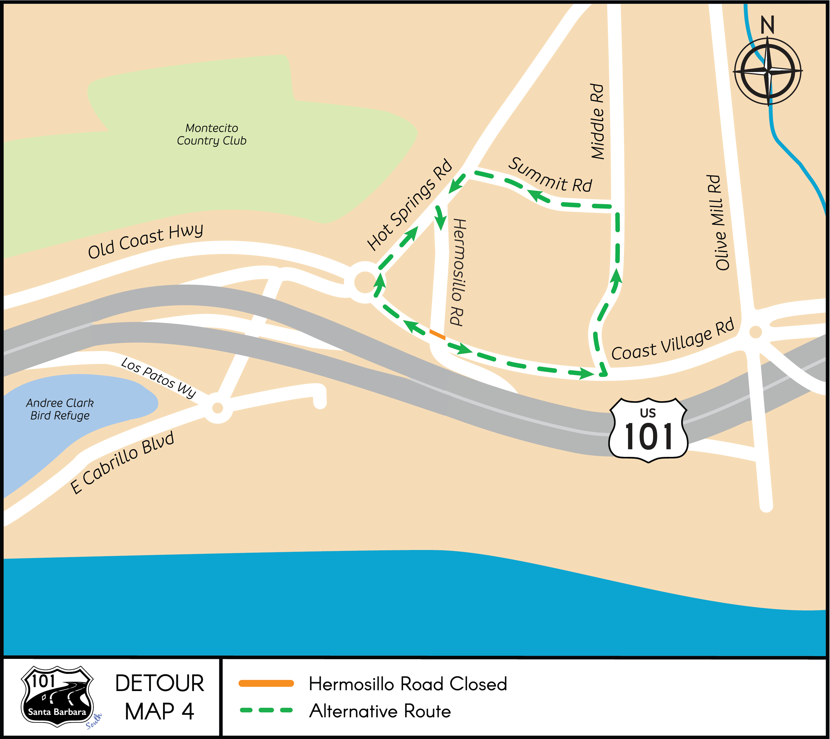 Santa Barbara South Detour Map 4